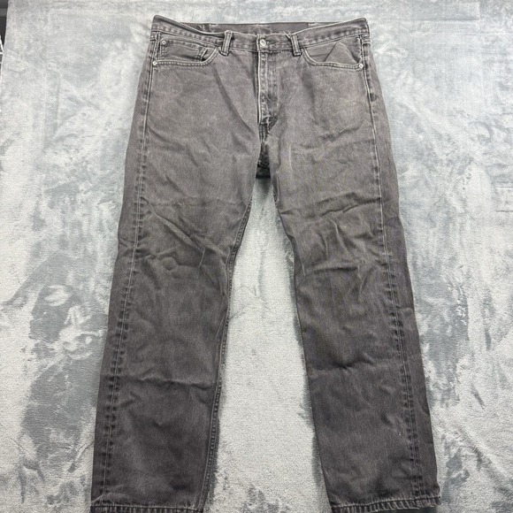 Levi's Men's 31 505 Straight Black Jeans Denim Jeans Size 38x32 Worn In - Picture 2 of 12